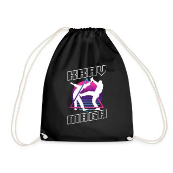 Martial Arts Self Defense Krav Maga Silhouettes - Turnbeutel - Schwarz - Vorne