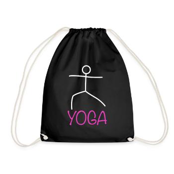 Yoga Figur - Turnbeutel - Schwarz - Vorne