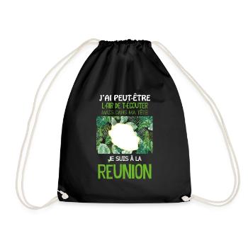 Humour message La Reunion Dans Ma Tête - Sac de sport léger - noir - Devant