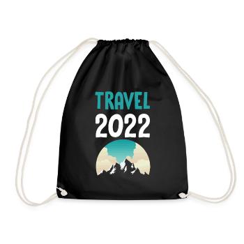 Travel 2022 - Drawstring Bag - black - Front