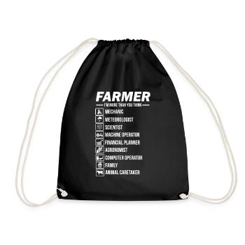 Farmer I'm More Than You Think Landwirt Bauernhof - Turnbeutel - Schwarz - Vorne