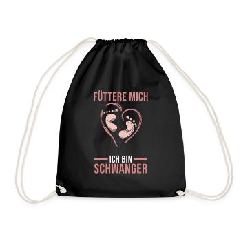 Mutter Schwangerschaft Schwanger Werdende Mama - Turnbeutel - Schwarz - Vorne