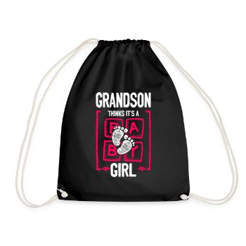 Grandson Thinks It's a Girl Gender Reveal Funny - Turnbeutel - Schwarz - Vorne