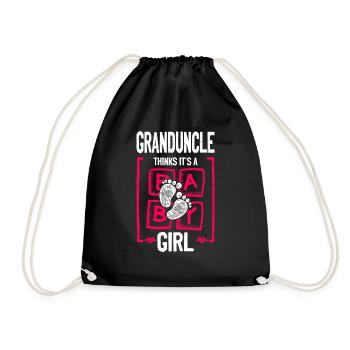 Granduncle Thinks It's a Girl Gender Reveal Funny - Drawstring Bag - black - Front