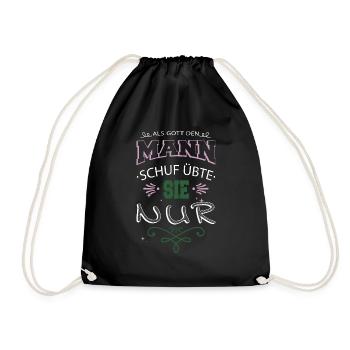 geschenkidee 2018 lustig feminismus zitat - Turnbeutel - Schwarz - Vorne
