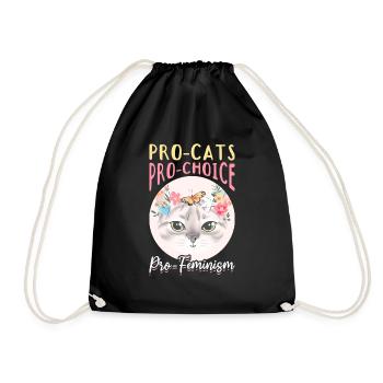 Amoureux des chats Droits des femmes Félin Féminisme - Sac de sport léger - noir - Devant
