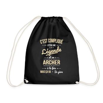 Compliqué d'être une légende et un archer - Sac de sport léger - noir - Devant