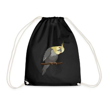 Cockatiel Cockatiel Cockatoo Perroquet Oiseau Cadeau - Sac de sport léger - noir - Devant