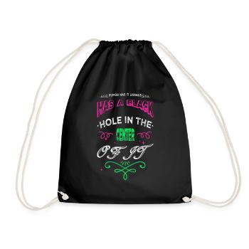 cool funny earth birthday birthday present - Drawstring Bag - black - Front