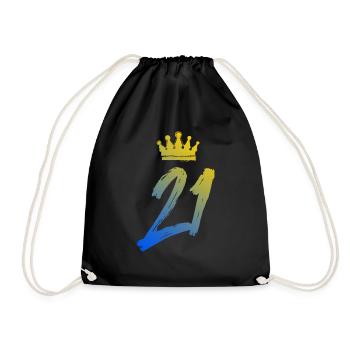 21 Number crown - Drawstring Bag - black - Front