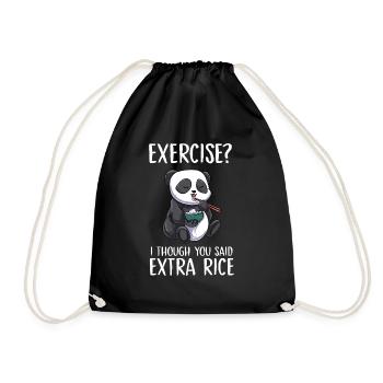 Exercise Panda Kawaii Pandabär niedlich Tier China - Turnbeutel - Schwarz - Vorne