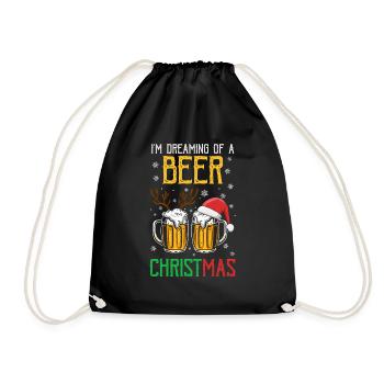 I'm Dreaming Of A Beer Christmas Funny T-Shirts - Turnbeutel - Schwarz - Vorne