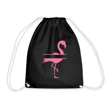 Flamant rose avec champ de texte - Sac de sport léger - noir - Devant