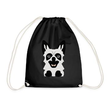 Kleiner niedlicher Baby Hund - Turnbeutel - Schwarz - Vorne