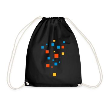 Motif - carrés vectoriels - Sac de sport léger - noir - Devant