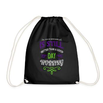 Union Carpenter Tshirts Happy Jokes Job - Drawstring Bag - black - Front