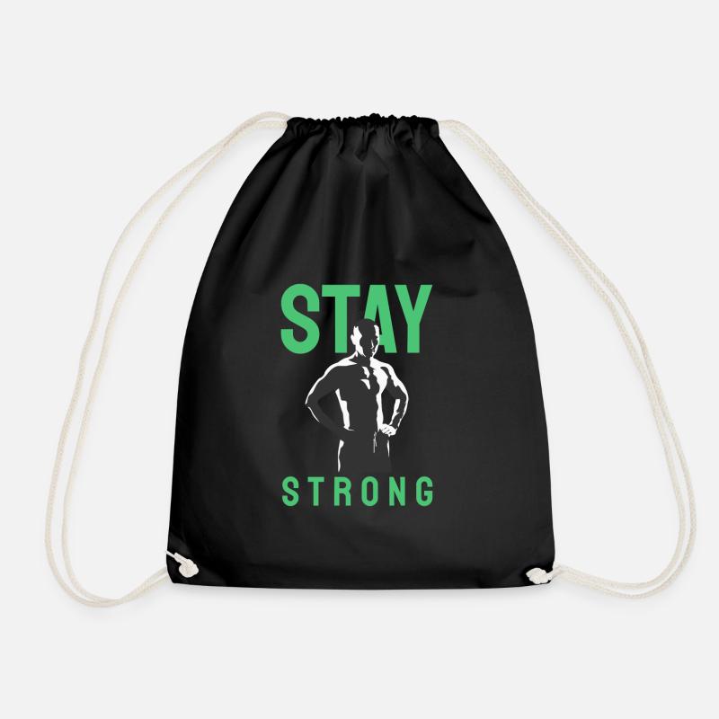 New Design Stay Strong - Drawstring Bag - black