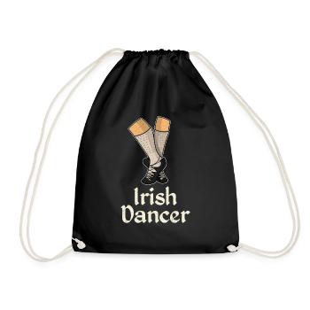 Irish Dance Schuhe Irland Kobold Spruch Tanzen - Turnbeutel - Schwarz - Vorne