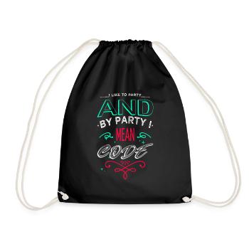 present idea happy dads favorite joke pc statement - Drawstring Bag - black - Front