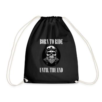 Totenkopf - Born to Ride - Motorcycle - Turnbeutel - Schwarz - Vorne