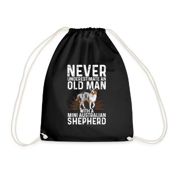 Miniature Australian Shepherd - Drawstring Bag - black - Front