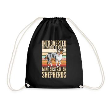 Miniature Australian Shepherd - Drawstring Bag - black - Front