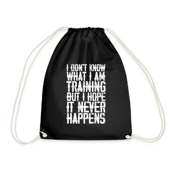 I Don't Know What I Am Training - Drawstring Bag - black - Front