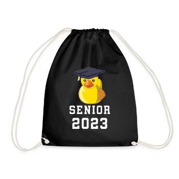 2023 Senior Grad as Rubber Duck Lover Graduation - Drawstring Bag - black - Front