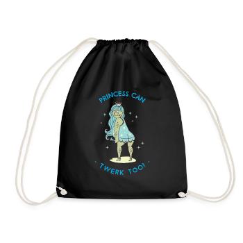 Princesse / humour / drôle / rigolo - Sac de sport léger - noir - Devant