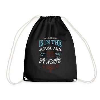 funny sayings gift global peace flower power - Drawstring Bag - black - Front