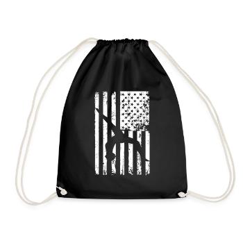 Turnen Turntrainer US Flagge Gymnsatik Design Bode - Turnbeutel - Schwarz - Vorne