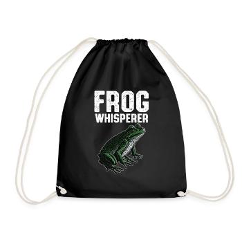 Funny Frog Whisperer Toad Amphibian Herpetologist - Drawstring Bag - black - Front