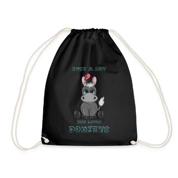 Just A Boy Who Loves Donkeys - Drawstring Bag - black - Front