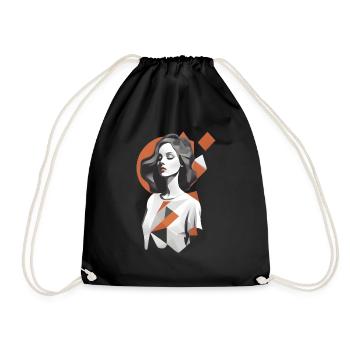 Geometry Woman Art - Drawstring Bag - black - Front