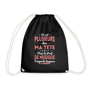 Plusieurs dans tête la Prof de Musique l'emporte - Sac de sport léger - noir - Devant