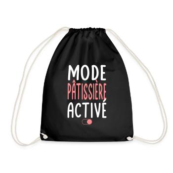 Mode Pâtissière activé - Idée cadeau - Sac de sport léger - noir - Devant