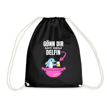 Mallorca Delfin Gönn dir Party Design - Turnbeutel - Schwarz - Vorne