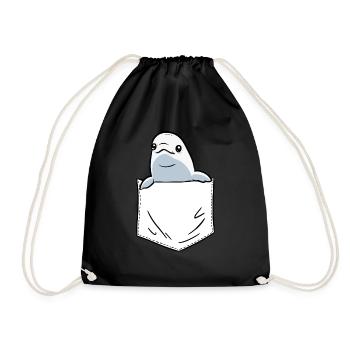 Baleine blanche Béluga - Sac de sport léger - noir - Devant