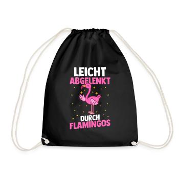 Leicht Abgelenkt Durch Flamingos - Turnbeutel - Schwarz - Vorne
