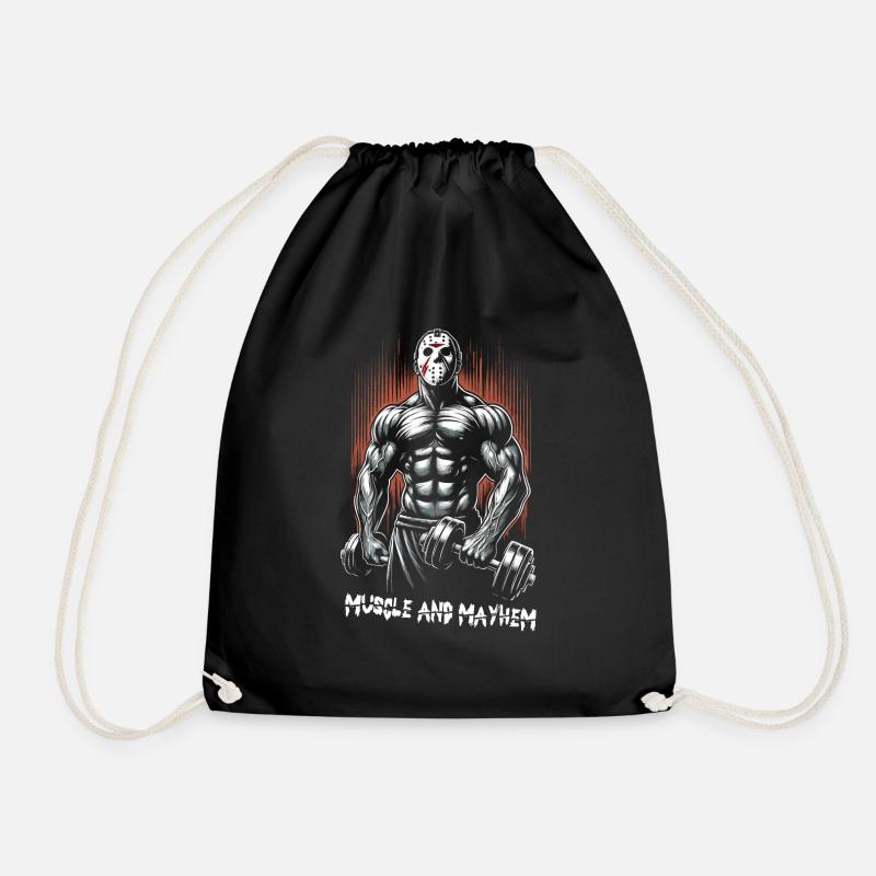 Muscle and Mayhem 80s Slasher Bodybuilding - Turnbeutel - Schwarz