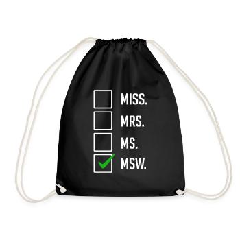 Master Of Social Work Social Work Studies - Drawstring Bag - black - Front