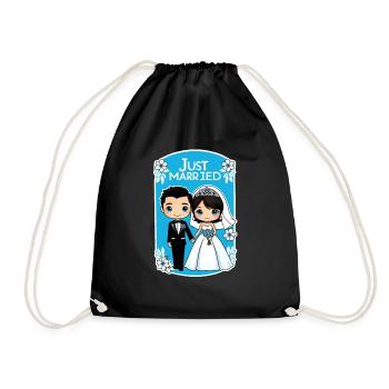 just married - pour mariage - Sac de sport léger - noir - Devant