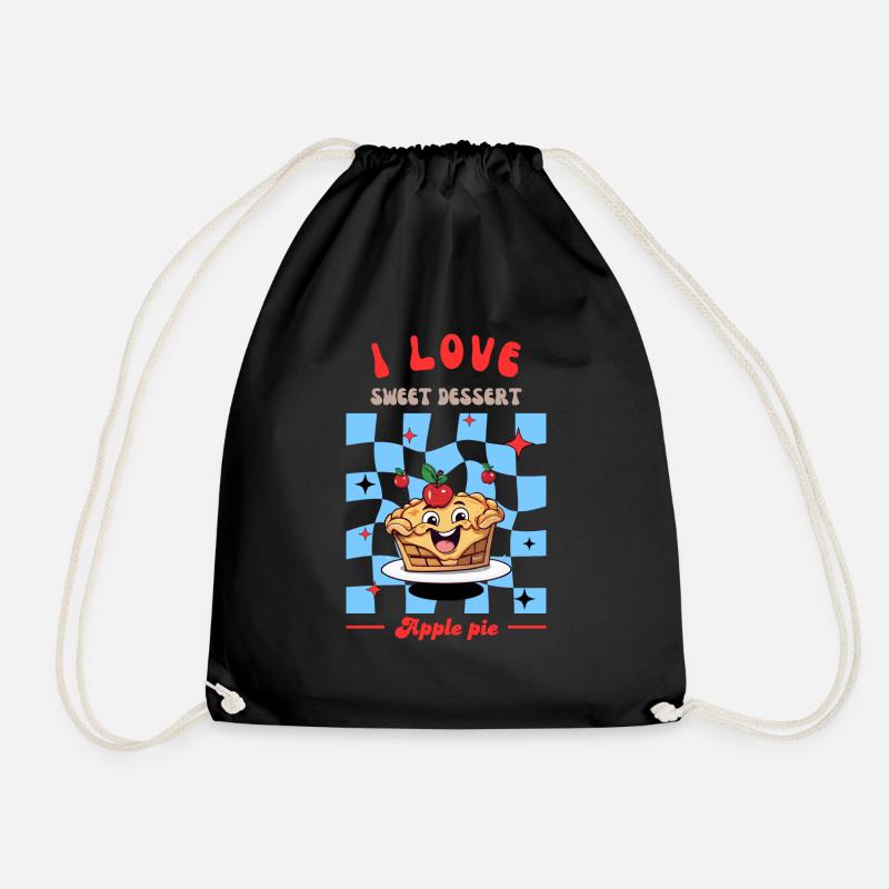 apple pie dessert - Drawstring Bag - black