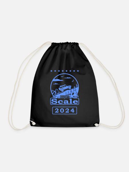 superScale logo blue 2024 - Drawstring Bag - black
