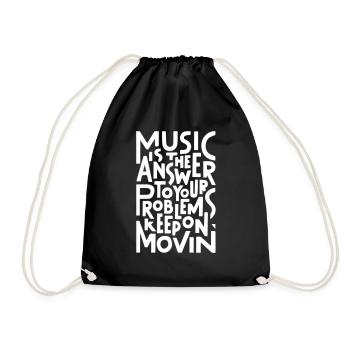Music Is The Answer - Drawstring Bag - black - Front