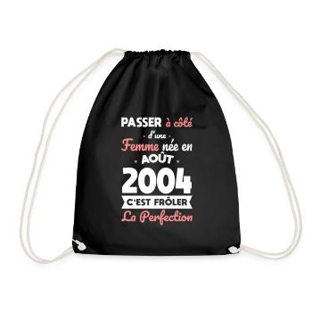 20th Anniversary - Born in August 2004 - Drawstring Bag - black - Front
