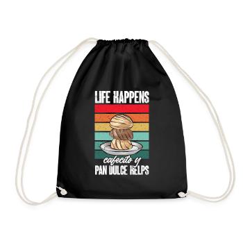 Concha Hispanic Mexican Pan Dulce - Drawstring Bag - black - Front