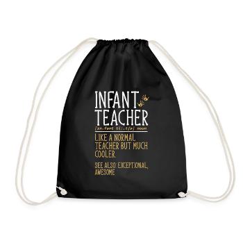 Kindergarten Teacher Daycare Center Educator - Drawstring Bag - black - Front