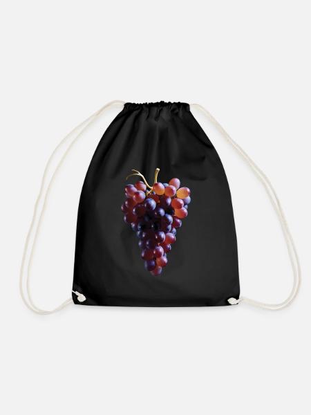 Trauben Obst Geschenk - Turnbeutel - Schwarz