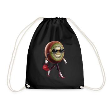 Kiwi - Turnbeutel - Schwarz - Vorne